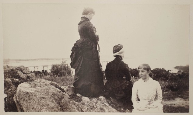  Image courtesy of the Massachusetts Historical Society. This photograph by Clover Adams, taken August 8, 1883, was the image that first caught my attention. I’d seen this sort of composition before, in European and American paintings, but I’d not seen figures arranged this way in a nineteenth-century photograph. For more of Clover’s photographs, see the online collection at http://www.masshist.org/features/clover-adams.