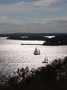 Boats and islands in the Boston Harbor (2007).