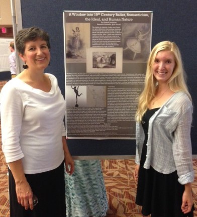 Julia Randel and Hannah Jacobsma at the Summer Research Celebration, Hope College, September 2015.  Photograph by Natalie Dykstra.